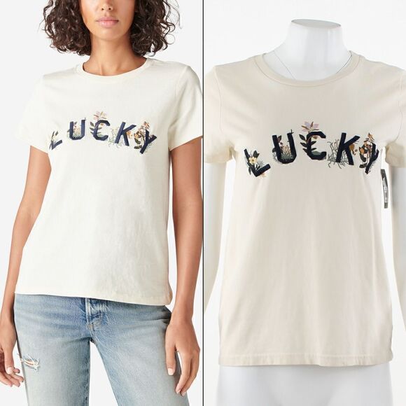 Lucky Brand Embroidered Logo T-Shirt - Picture 1 of 5